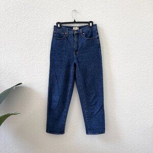 Madewell Dark Wash Denim Cropped Mom Jeans